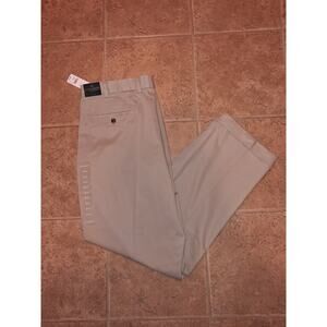 Brooks Brothers Advantage Chino Elliot Mens Khaki Pleated Relaxed Pants 38x30